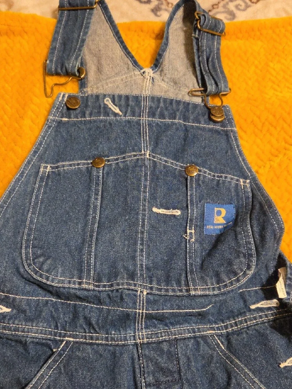 Relaxed Fit Men's Denim Overalls in Blue R Real Work wear 30